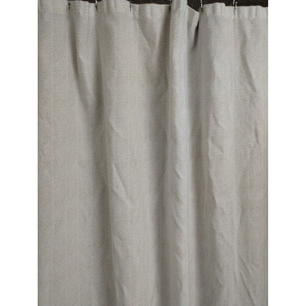 Tommy Hilfiger Shower Curtain 72x72" White Tan Geometric Art Deco Pattern